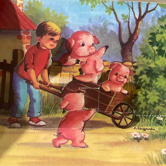 Vintage Set of 2 Pop-Up Children's Books: Pigs and Goats - Picture 10 of 11